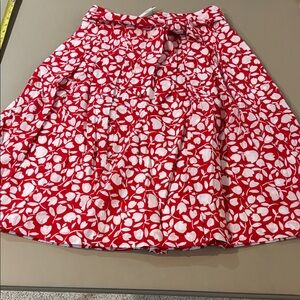 Talbots Red and White A-Line Skirt NWT Size 6 P